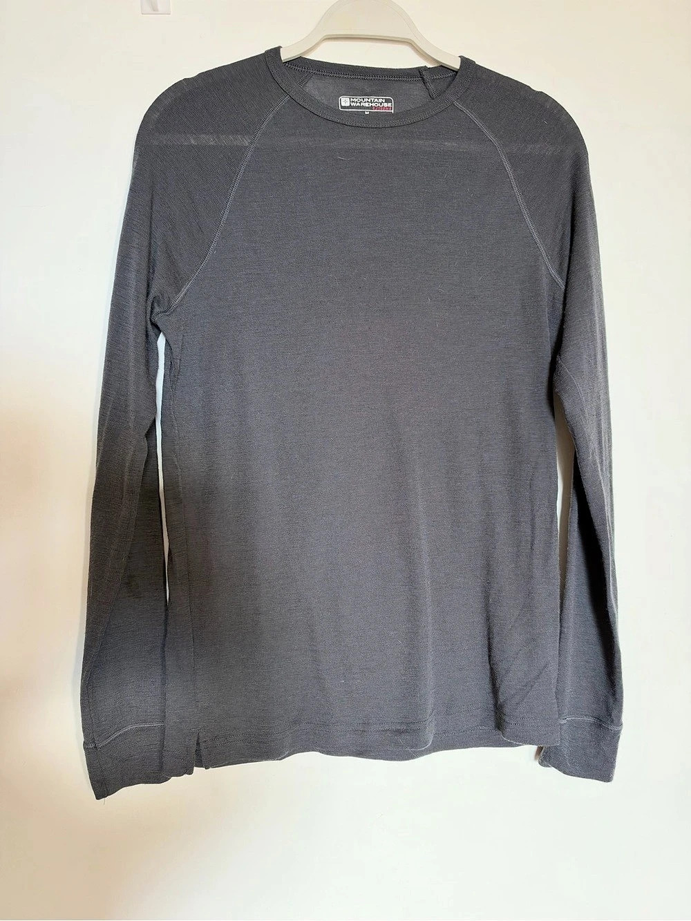 Mountain Warehouse Merino Mens Base Layer Long Sleeve Top Gray Medium